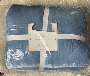 Pottery Barn Teen Lush Velvet Quilt Teal Blue Twin / Twin XL NEW - Picture 1 of 3