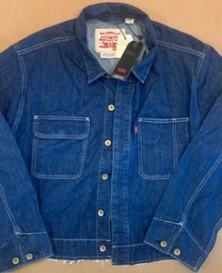 NWT $98 Levis Premium Oversized Blue Denim Jean Barn Trucker Jacket Mens sz XL - Picture 1 of 7