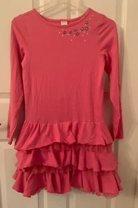 Gymboree Dress Girls 12 Pink Ruffle Tulle Jewel Occasion Holiday - Picture 1 of 7
