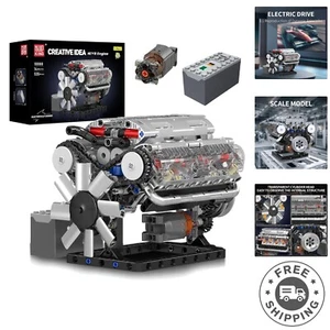 V8 Engine Model Kit with Transparent Cylinder - 535 Pcs, Perfect Gift for Kids - Picture 1 of 10