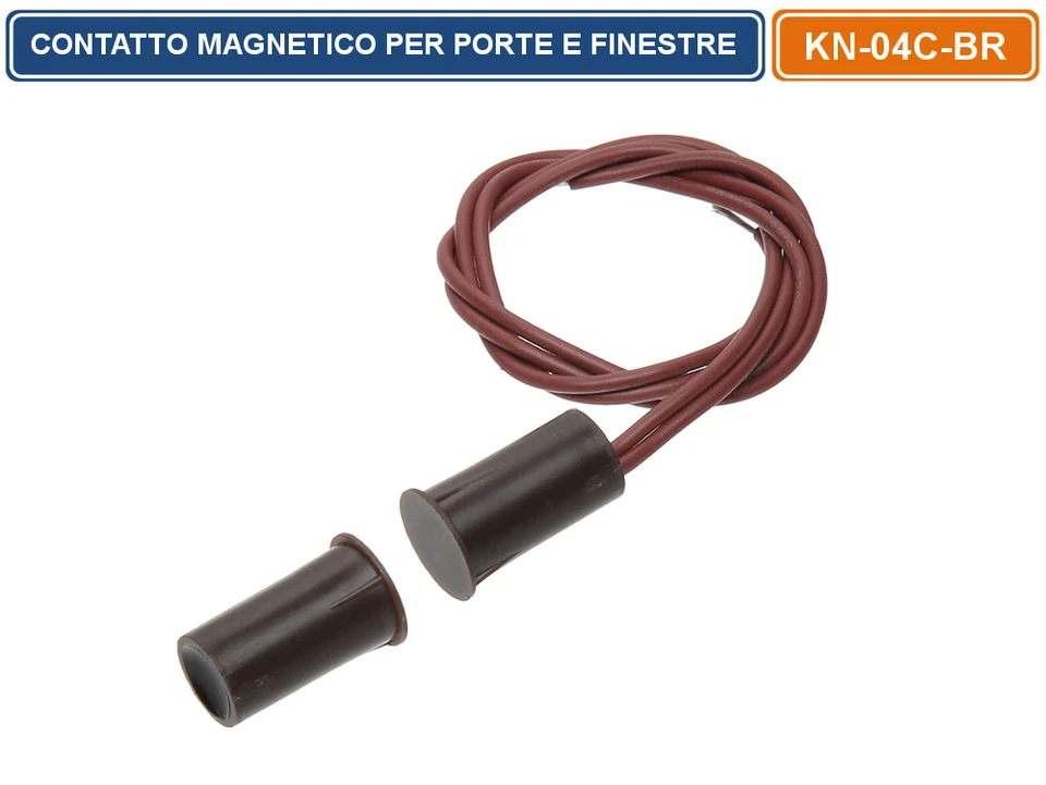 DELTA SENSORE MAGNETICO FILARE A SCOMPARSA PER PORTE E FINESTRE ANTIFURTO MARRONE
