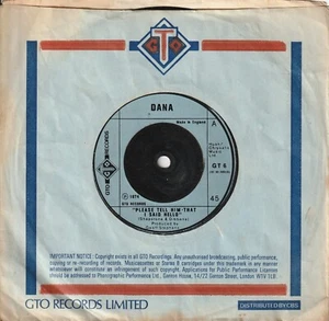 Dana - Please Tell Him That I Said Hello (GTO 1974) 7" Single - Picture 1 of 2