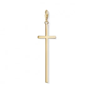 Thomas Sabo Elongated Gold Plated Cross Pendant/ Charm - Picture 1 of 1