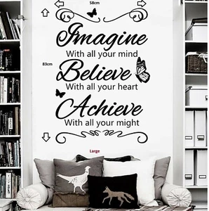 Wohnzimmer Schlafzimmer inspirierend Zitat Imagine Believe Wandbild Aufkleber/Decal - Bild 1 von 7