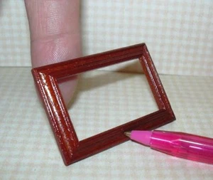 Miniature Handsome Rectangular WOOD Frame #3 - MAHOGANY  DOLLHOUSE 1:12 - Picture 1 of 2