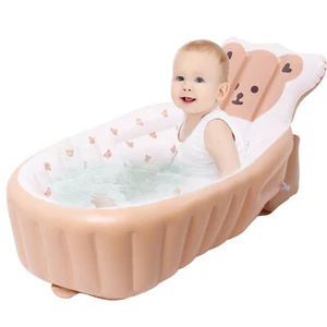 PVC Toddler Bath Tub Solid Support Inflatable Baby Bathtub Baby Bath Tub[· - Picture 1 of 11