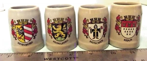 Deutsche Miniatur Steine 4er Set Wappen Becher Set Barware - Bild 1 von 4