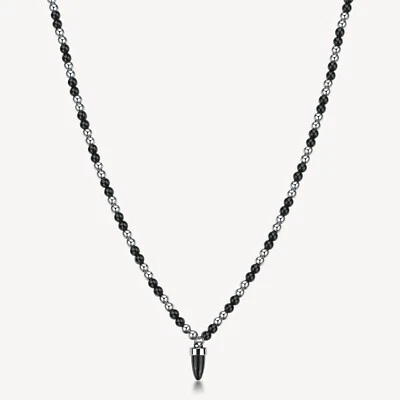 BROSWAY RIPTIDE COLLANA DA UOMO IN ACCIAIO CON ONICE NERA BTD001 (4741) - Immagine 1 di 4