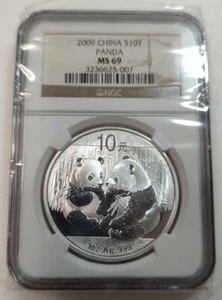 2009 China 10 Yuan S10Y 1oz .999 Silver Panda NGC MS69 #3236625-007 - Picture 1 of 2