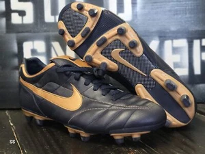 2007 Nike Tiempo Mystic FG Navy Blue/Gold Bronze  Soccer Cleats Men 12.5 - Picture 1 of 3