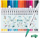 Dual Tip Brush Pens, Ohuhu Brush Markers Felt Tip Pens, 36 Colours Fineliners