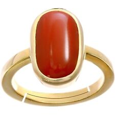 Natural Italian Red Coral Ring Vedic Astrology Panchdhatu Ring Adjustable Ring