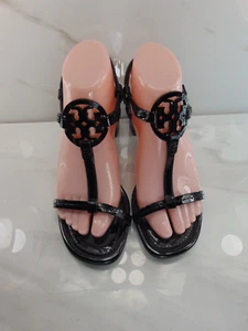 Tory Burch Patent Leather Slingback Heels Black 7 M $295.00 MSRP GENTLY WORN - Picture 1 of 8