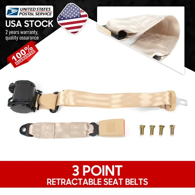 Cinturón de seguridad ajustable retráctil universal de 3 puntos para Audi serie A4 A6 Foto 1 de 4
