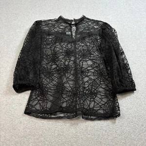 Ains Elke Stylehaus Shirt Woman S Sheer Spiderweb Gothic Steampunk Whimsygoth - Picture 1 of 8