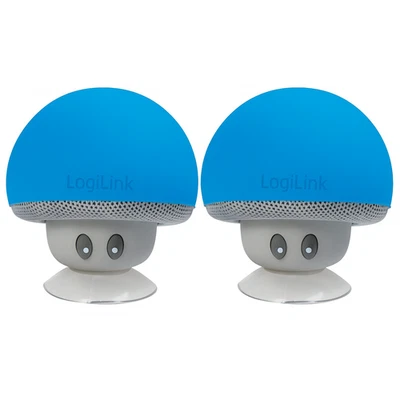 2 Stück Bluetooth Lautsprecher Box Musikbox kabellos  "Mushroom"-Design blau - Bild 1 von 4