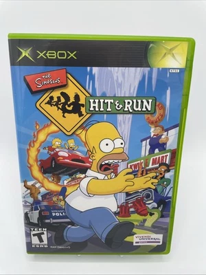 I Simpson Hit & Run Xbox Completo CIB + Scheda di Registrazione Etichetta Nera - Immagine 1 di 4