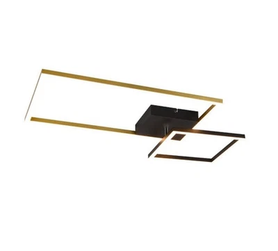 Reality LED Deckenleuchte Padella schwarz, gold, Switch Dimmer, schwenkbar - Bild 1 von 4