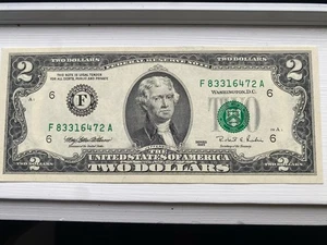 $2 Two Dollar US Bank Note Bill 1995 F Block Unc! USA - Picture 1 of 2