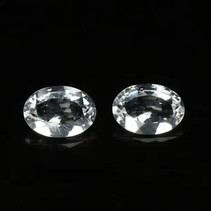 1.93 Ct [2 Pcs Pair] Marvelous Oval 8 x 6 MM 100% Natural White Brazil PETALITE - Picture 1 of 5