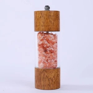 Wooden Salt and Pepper Grinder, 6 Inches Manual Pepper Mills, Wood Shakers wi... - Picture 1 of 9