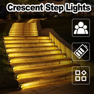Solar LED Stair Light Outdoor Lamps Step Powered Lights Best Decorative Balcony - Picture 1 of 11