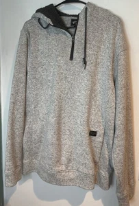 Billabong Herren XL grau Quarter Zip Hoodie Sweater schwerer Kapuzenpullover - Bild 1 von 10