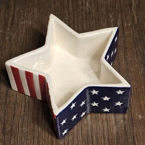 Plato de caramelo estrella bandera americana Boston Warehouse Trading Corp 2003 Americana de colección - Imagen 1 de 4
