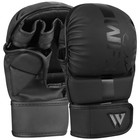 MMA-Handschuhe Kampfsport-Handschuhe Sparring Grappling S Schwarz Kunstleder