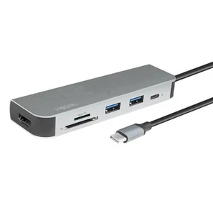 LogiLink USB-C HUB, HDMI, PD, Kartenleser, USB 3.2 GEN 1x1, Alu - Bild 1 von 6