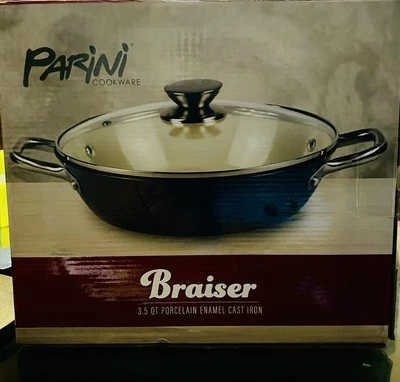 Parini Braiser 3,5 cuartos de galón porcelana esmalte hierro fundido Foto 1 de 2