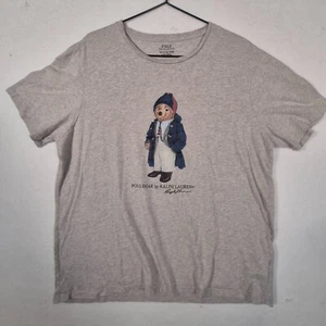 Polo Bear By Ralph Lauren T-Shirt Mens 2XL Heather Gray Short Sleeve Pullover - Picture 1 of 9