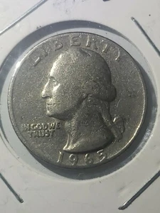 1965 washington quarter No Mint Mark Wide and off centrist Rim ,in great shape, - Picture 1 of 5