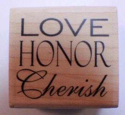 Stampington And Co Amor Honor Cerezo Madera Goma Sello Amor Romance Matrimonio Foto 1 de 2