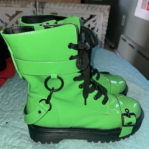 Dolls Kill Atomic slime combat boots - Picture 1 of 9