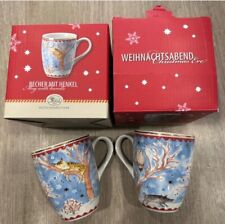 Hutschenreuther Cups/Mugs/Set of 2/Animal Pattern/Owl/Christmas Mugs