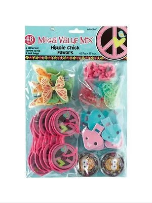 嬉皮小鸡蝴蝶派对用品派对礼品混合 48 件。 — 第 1/2 张图片