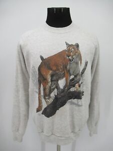 S1395 VTG Jerzees Men's Panther Nature Raglan Sweatshirt Made in USA Size XL 