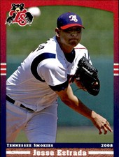 2008 Tennessee Smokies Grandstand #13 Jesse Estrada El PAso Texas Baseball Card