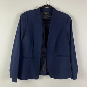 J. Crew Going-Out Blazer in Stretch Twill Womens 16 Navy Blue Career Open Front - Picture 1 of 12