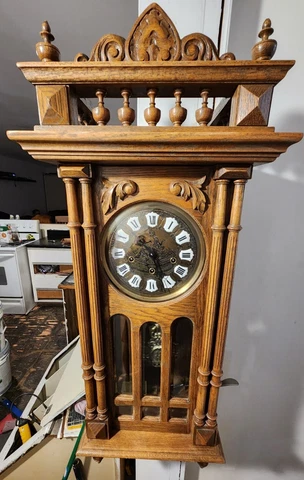 Vtg San Marcos Pendulum Striking German Gazo Family Clock Signed 1977 Beautiful Cover