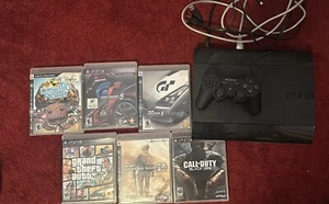 Sony PlayStation 3 Super Slim CECH-4201B Tested Console & Controller W/ Games - Picture 1 of 2