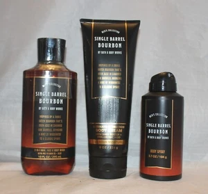 Bath & Body Works Men's Collection Single Barrel Bourbon Body Cream Wash & Spray - Picture 1 of 1