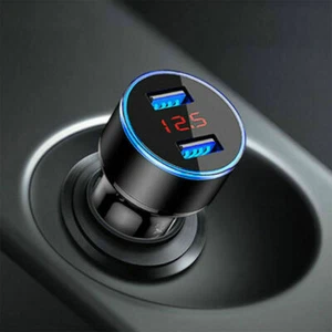 Auto KFZ 2 USB Adapter Ladegerät 3,1A 12V Zigarettenanzünder LCD Bildschirm DE - Bild 1 von 10