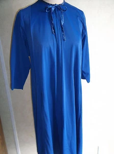 Vintage Blue Womens Evelyn Pearson Lounging Apparel Robe M L Pockets - Picture 1 of 5