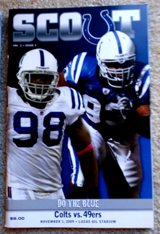 INDIANAPOLIS COLTS -SF49ers 2009 GAME PROGRAM- SUPER BOWL XLIV- MATHIS & FREENEY - Image 1 of 1