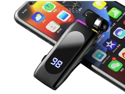 AURICOLARE CUFFIE BLUETOOTH RETRATTILE CLIP VIBRAZIONE PER IPHONE IOS E ANDROID - Immagine 1 di 4