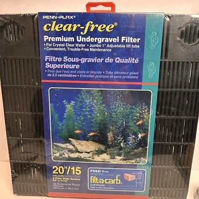 Filtro de acuario subterráneo 20/15 galones 2 sistema de placa de filtro 23”x11 1/2” nuevo Foto 1 de 4
