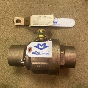 MILWAUKEE ULTRA PURE UPBA-450 A 200 2" FULL PORT BRONZE BALL VALVE SOLDER NEW - Picture 1 of 8