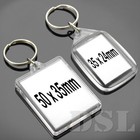 50x35mm 35x24mm Insert Clear Blank Acrylic Plastic Photo Keyrings Personalise UK